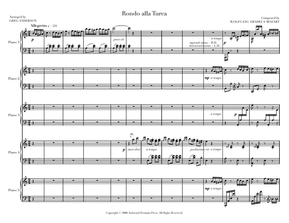 Mozart: Rondo (5 pianos) — Anderson & Roe Piano Duo